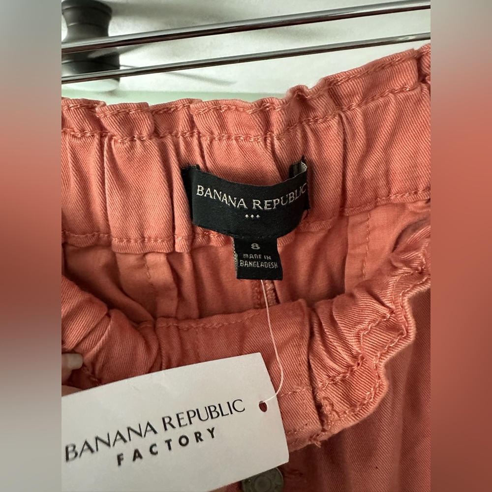Banana Republic Shorts High Waist Terracotta Paper-bag  Women’s Shorts 8 - Picture 2 of 4